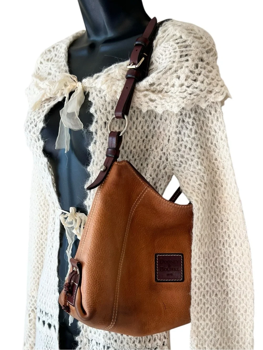 Dooney & Bourke Vintage EAST WEST Leather Hobo Shoulder Bag